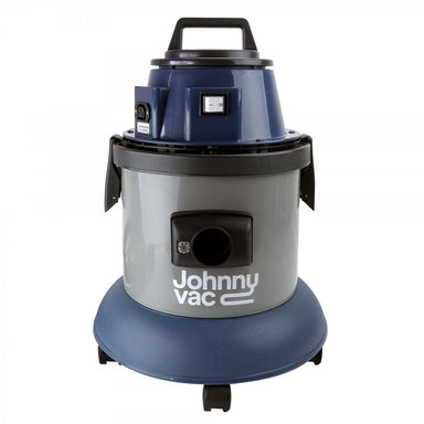 Front view of Johnny Vac Ghibli Wet & Dry Vacuum JV125 4 Gal with brushes and accessories on white background