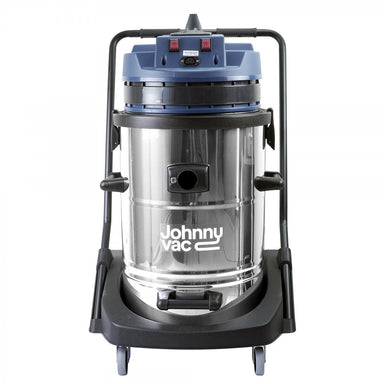 Front view of Johnny Vac Ghibli Wet & Dry Vacuum JV420M 20 Gal with brushes and accessories on white background