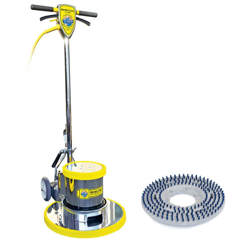 19" Mercury Hercules Super Heavy-Duty Floor Machine H-19E with short bristle pad driver and clutch plate