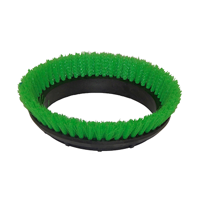 Green circular brush for the Bissell BGEM9000 Floor Machine, designed for effective hard floor scrubbing.