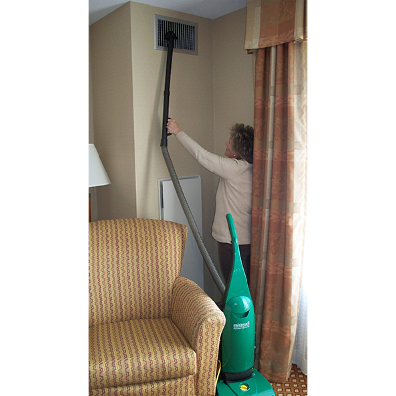 Bissell BGU1451T Bagged Upright Vacuum Cleaning vent in hotel room