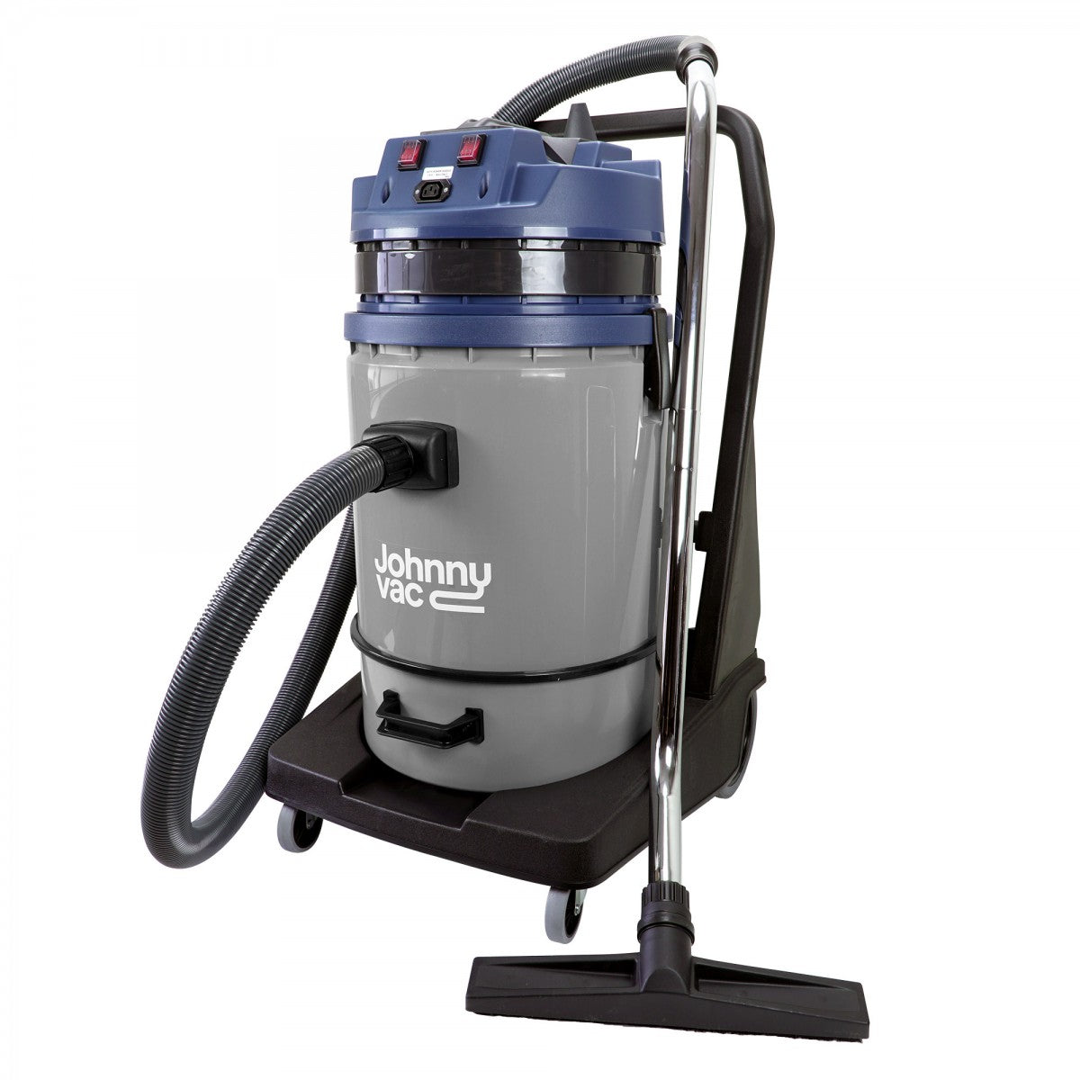 Johnny Vac Wet and Dry Commercial Vacuum Cleaner - Capacity of 16 gal (60.5 L) - 2 Motors - Tank on Tilting Trolley - Electrical Outlet for Power Nozzle - 8' Hose - Metal Wands - Brushes and Accessories Included - IPS KOALA 420B JV JV420P