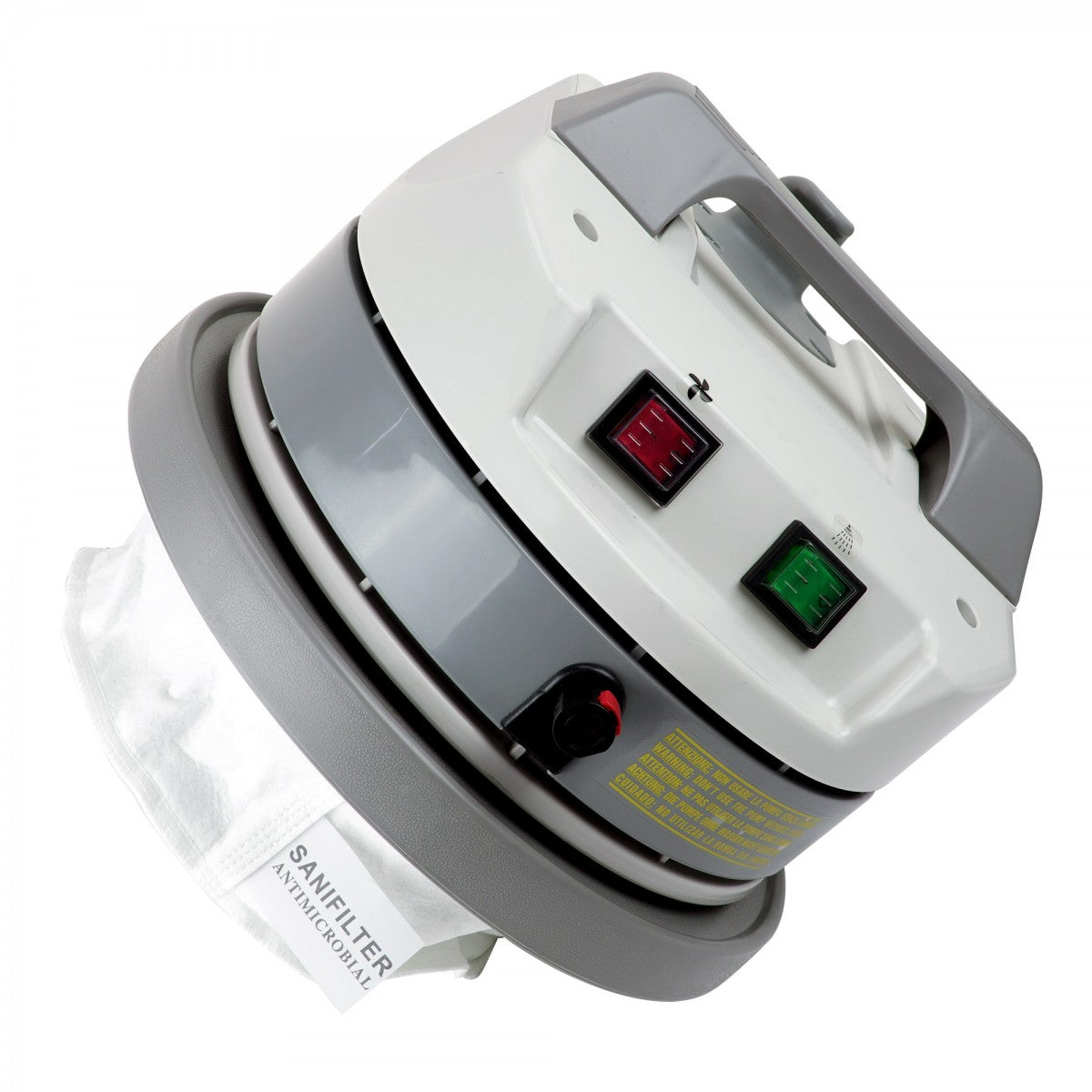Control panel view of Johnny Vac 6 Gallon Carpet Extractor ASDO07701 rotated 45 degrees to the right