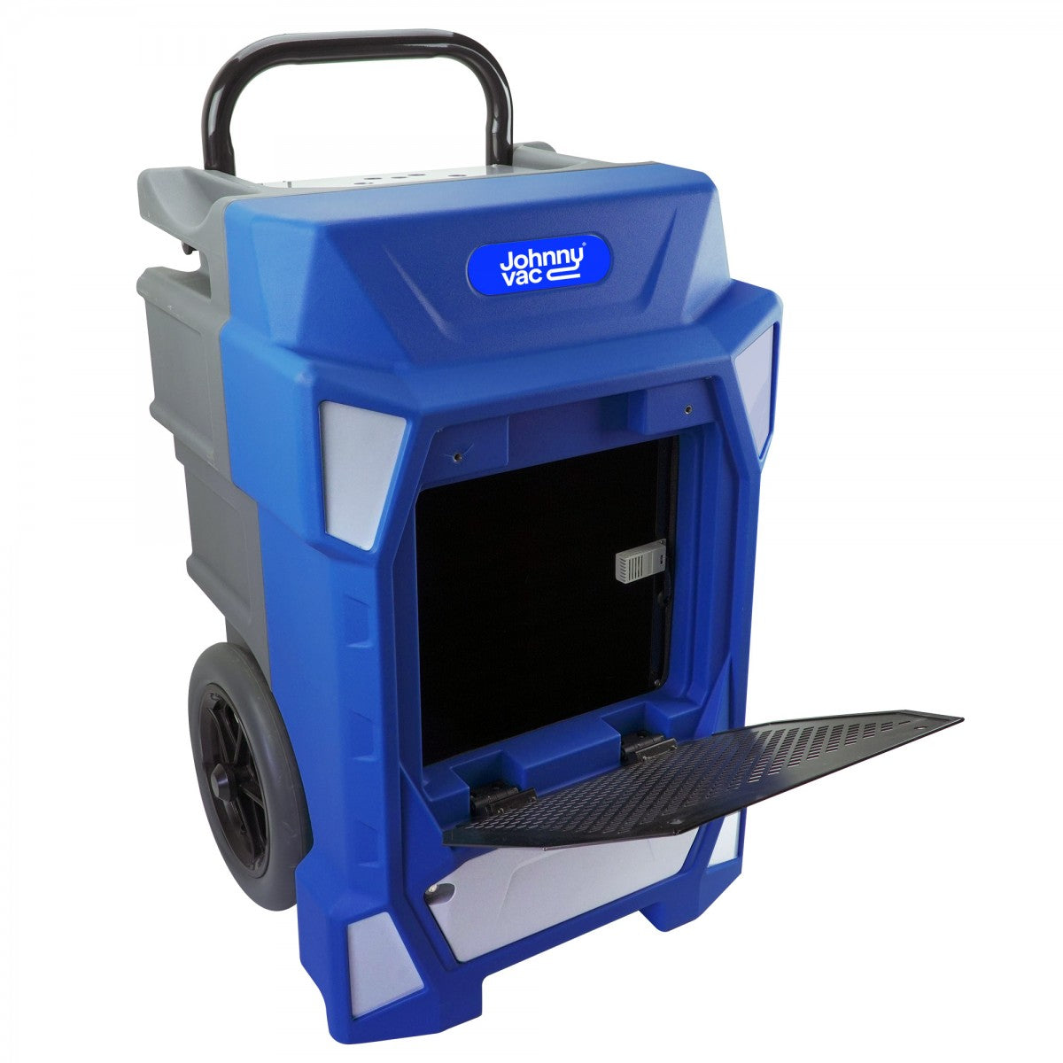  Front right angled open view of Johnny Vac Commercial Dehumidifier JVDHUM190