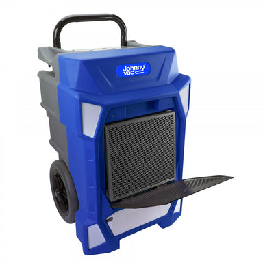 Front right angled view with safety open of Johnny Vac Commercial Dehumidifier JVDHUM190