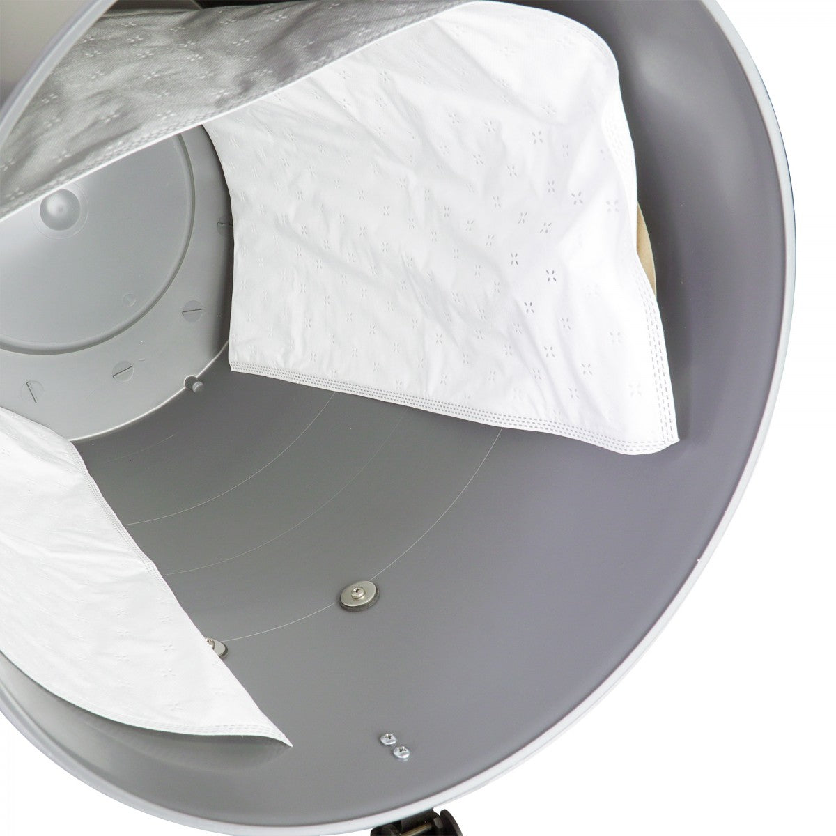 Dust collector bin of Johnny Vac Ghibli HEPA Vacuum JV58H 15 Gal on white background.