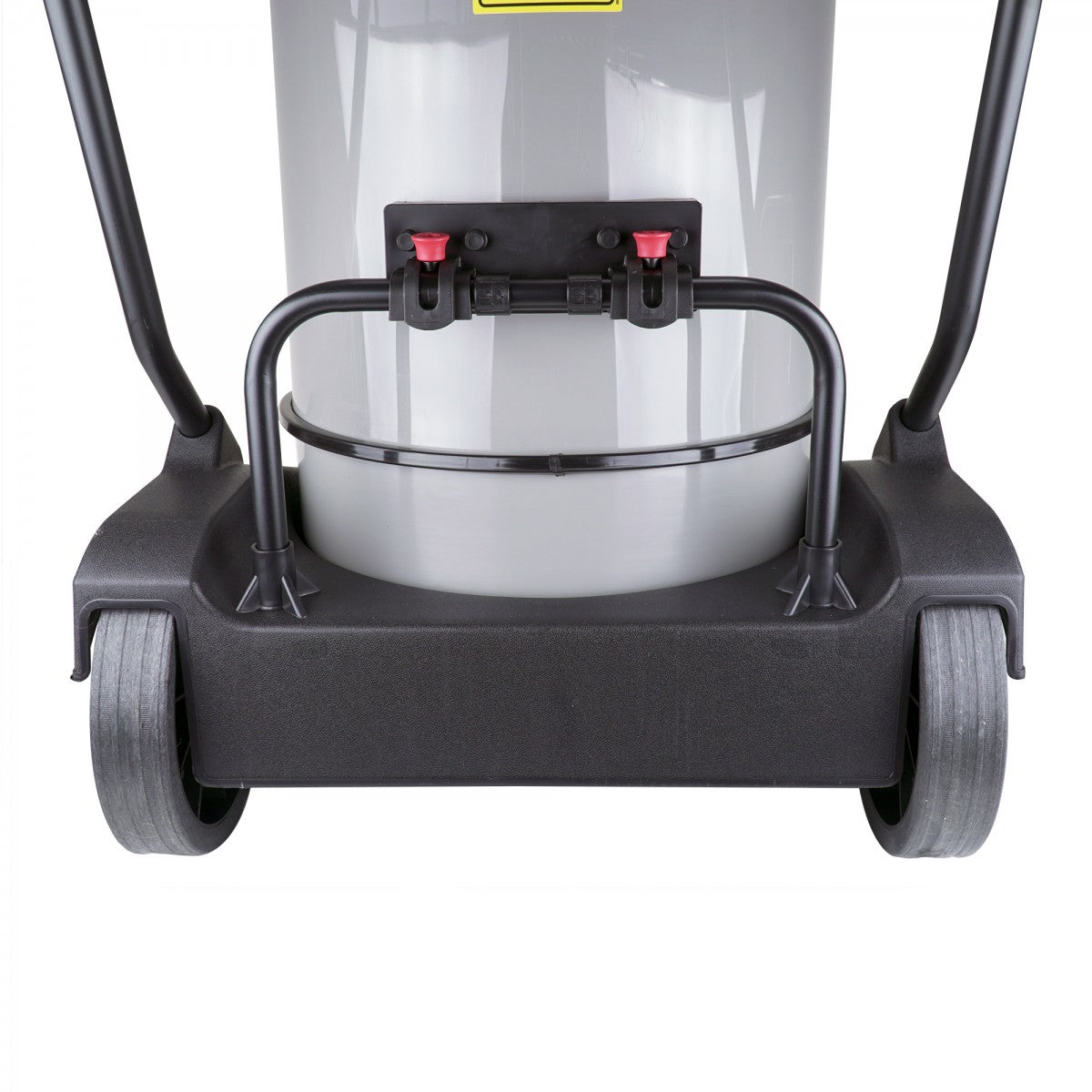 Bottom close-up view of Johnny Vac Ghibli Wet & Dry Vacuum JV403P 16 Gal with brushes and accessories on white background