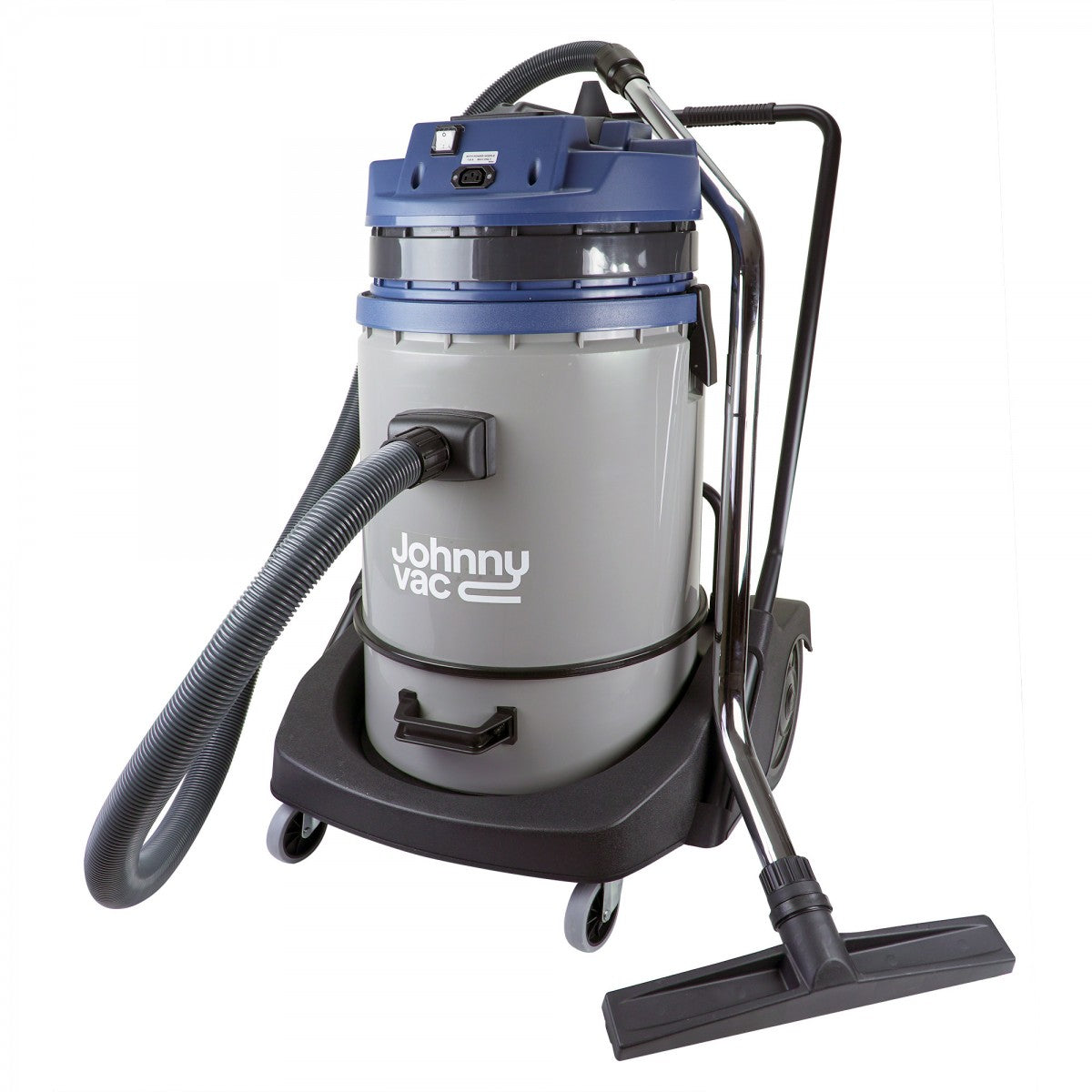  Full body view of Johnny Vac Ghibli Wet & Dry Vacuum JV403P 16 Gal with brushes and accessories on white background