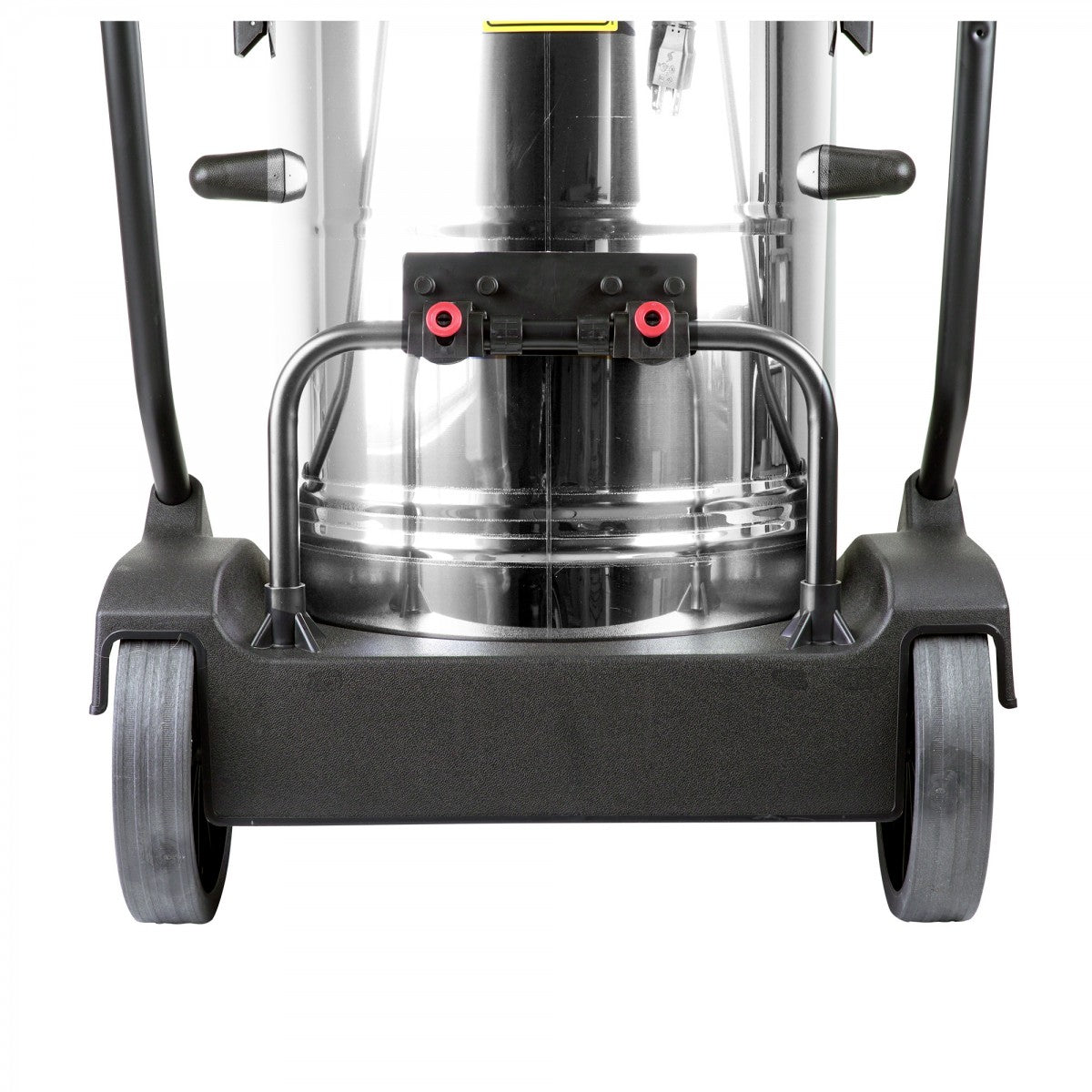 Bottom close-up view of Johnny Vac Ghibli Wet & Dry Vacuum JV420M 20 Gal with brushes and accessories on white background