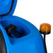 Close-up view of the top safety compartment and light switch on the Johnny Vac Rider Scrubber 22"
